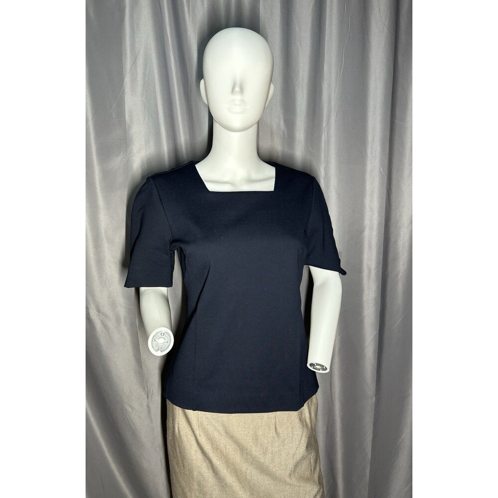 Banana Republic Women’s Navy Top Size M Medium Square Neck Structured Tailored